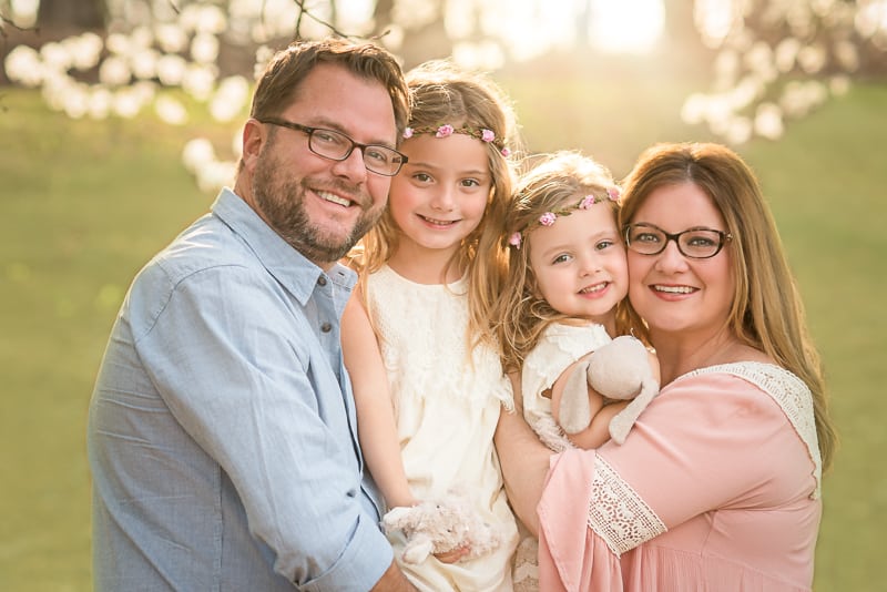 family in spring outfits