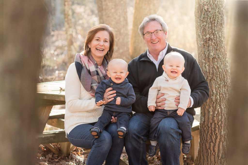 grandparents with twin babies