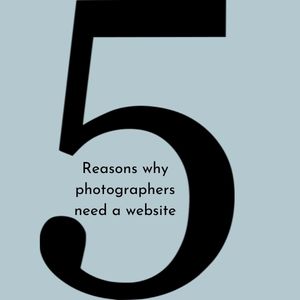 graphic that reads "5 reasons why photographers need a website"