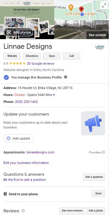 Asheville google business profile